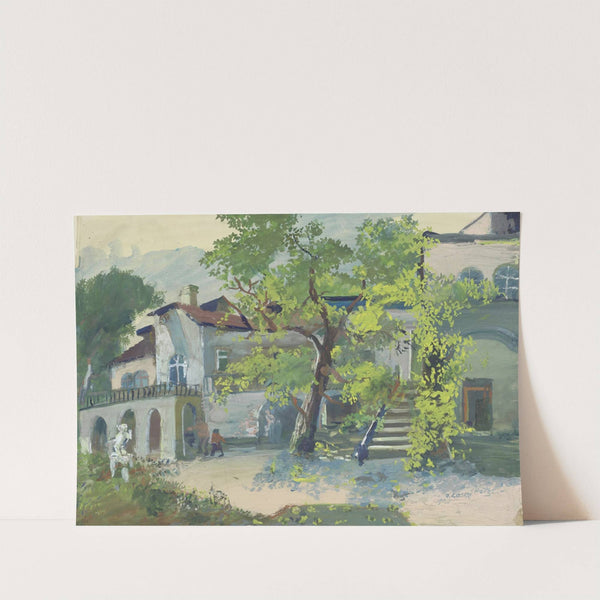 Villa Mautner in Pötzleinsdorf, Gartenansicht (1945) by Oskar Laske