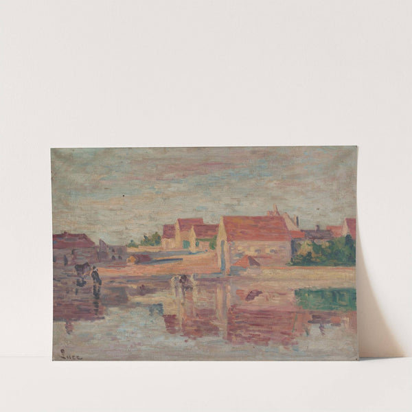 Village au bord d’une rivière by Maximilien Luce