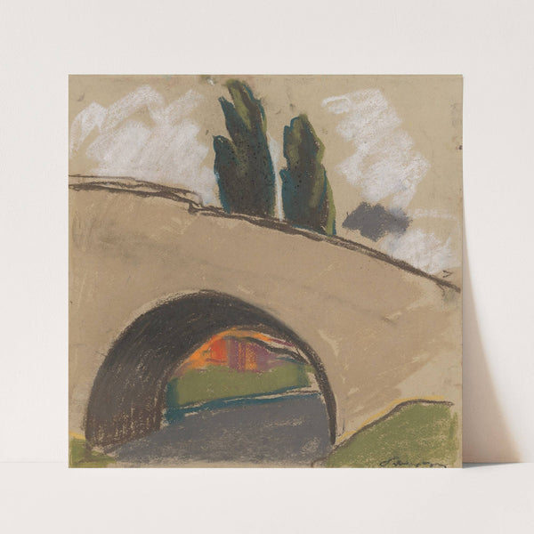 Village Bridge over a River by Zolo Palugyay