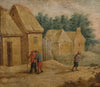 Village buildings with peasants