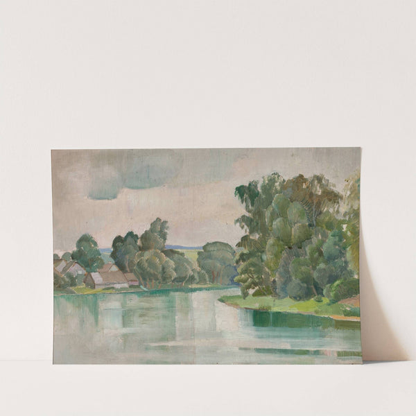 Village by a river (1926) by Michał Rouba