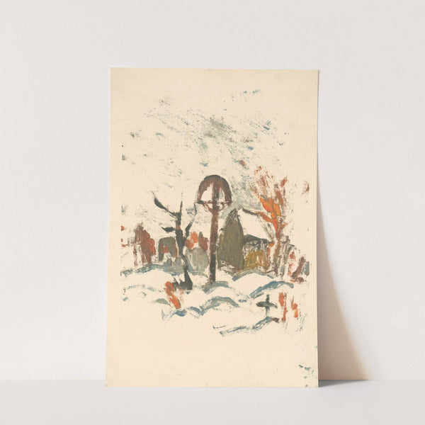 Village cemetery in winter by Zolo Palugyay