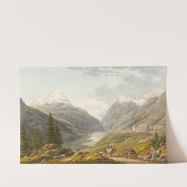 Village de Hinter Rhin et source du Rhin by Johann Heinrich Luttringhausen