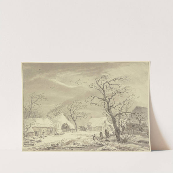 Village in the winter by Egbert van Drielst