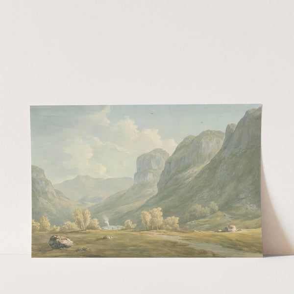 Village of Stonethwaite and Eagle Cragg, Borrowdale (1792) by John Warwick Smith