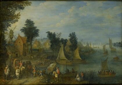 Village on the Bank of a River