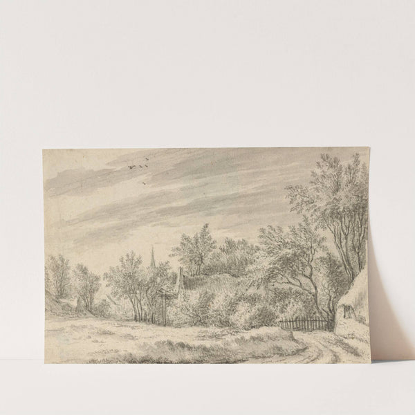 Village Path with Church Spire in the Distance by Guillam Dubois