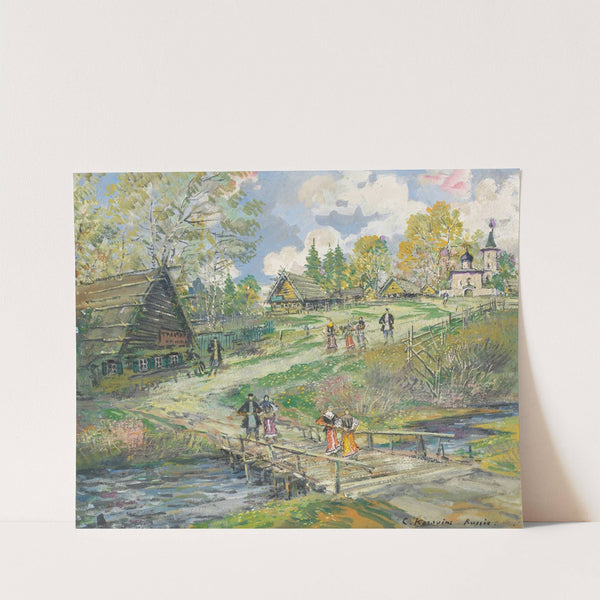 Village scene by Konstantin Alexeevich Korovin
