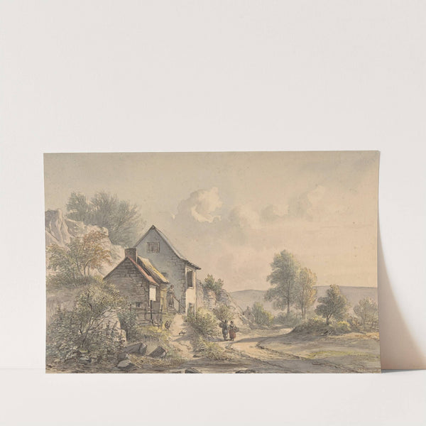 Village Scene with Figures by Jan van Ravenswaay