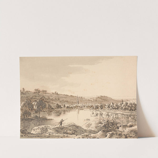 Village Seen from Across a Lake by Anthony Devis