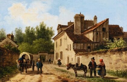 Village Street In The Suburbs Of Paris