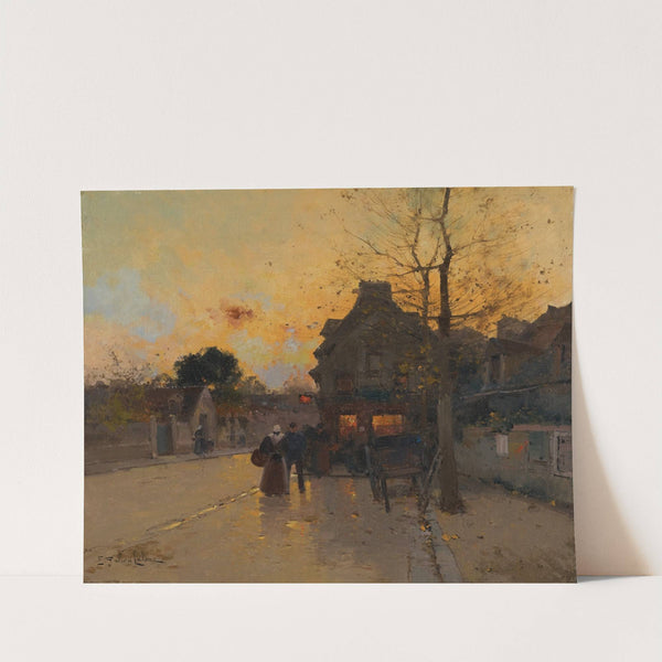 Village, Un Soir D’automne by Eugène Galien-Laloue