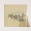 Village with church (1838) by Jakob Becker