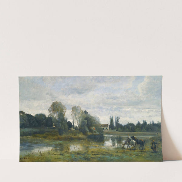 Ville D’avray; L’abreuvoir Des Chevaux (circa 1860-65) by Jean-Baptiste-Camille Corot