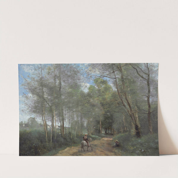 Ville D'avray - Le Cavalier À La Entrée Du Bois by Jean-Baptiste-Camille Corot