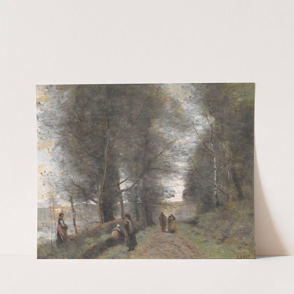 Ville d'Avray, Woodland Path Bordering the Pond by Jean-Baptiste-Camille Corot