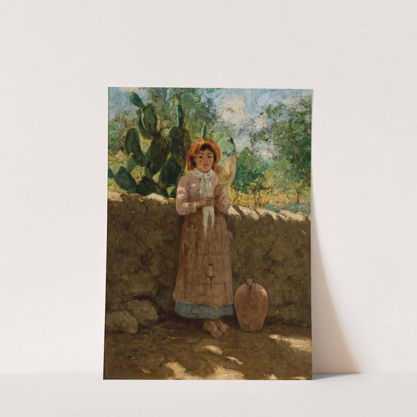 Vincenziana – girl with a distaff against a wall by Curt Agthe