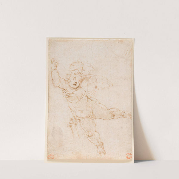 Vinget putto med trefork by Battista Franco