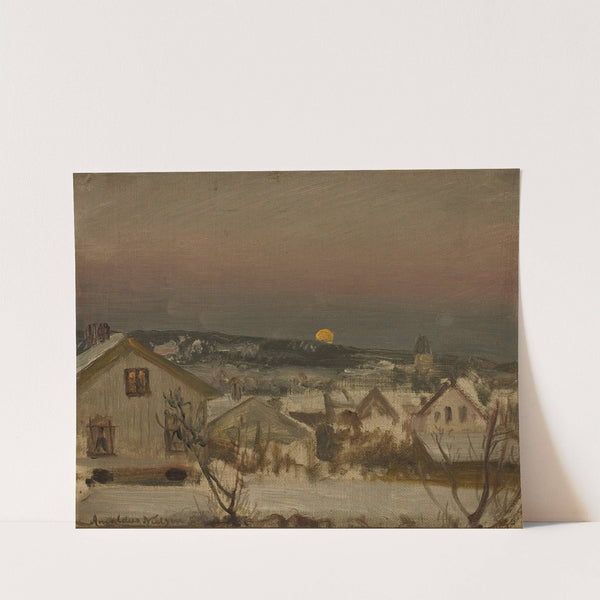 Vinteraften fra ateliervinduet by Amaldus Nielsen