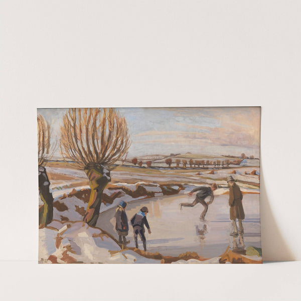 Vinteren er kommet. Landskab med skøjteløbere by Fritz Syberg