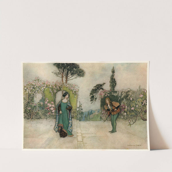 Violet and the Prince in the Garden by Warwick Goble