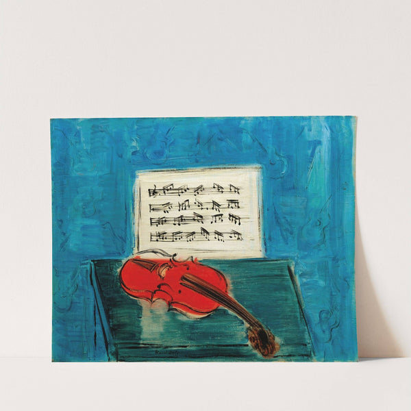 Violon rouge sur fond bleu (1946) by Raoul Dufy
