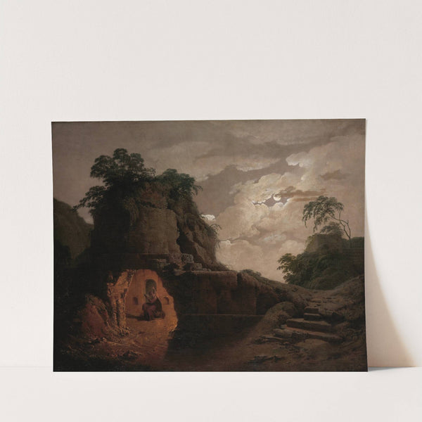 Virgil's Tomb by Moonlight, with Silius Italicus Declaiming by Joseph Wright of Derby