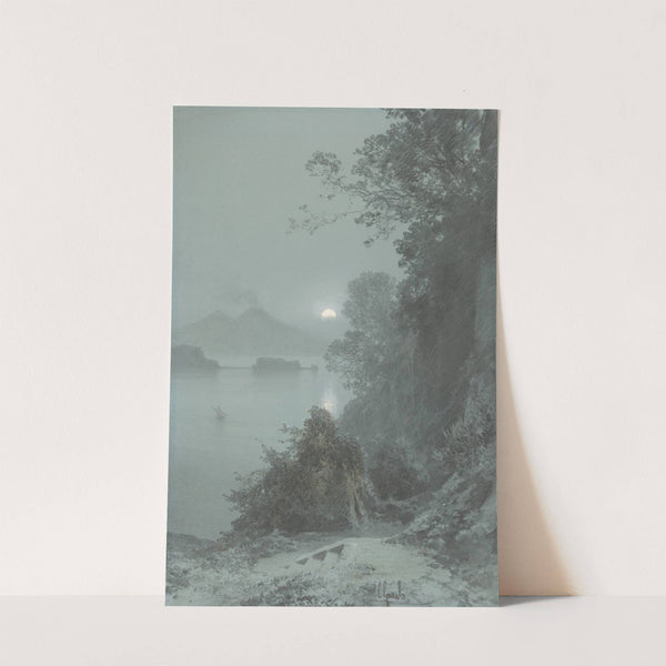 Virgil's Tomb with a View of the Bay of Naples in the Moonlight by Carl Georg Anton Graeb