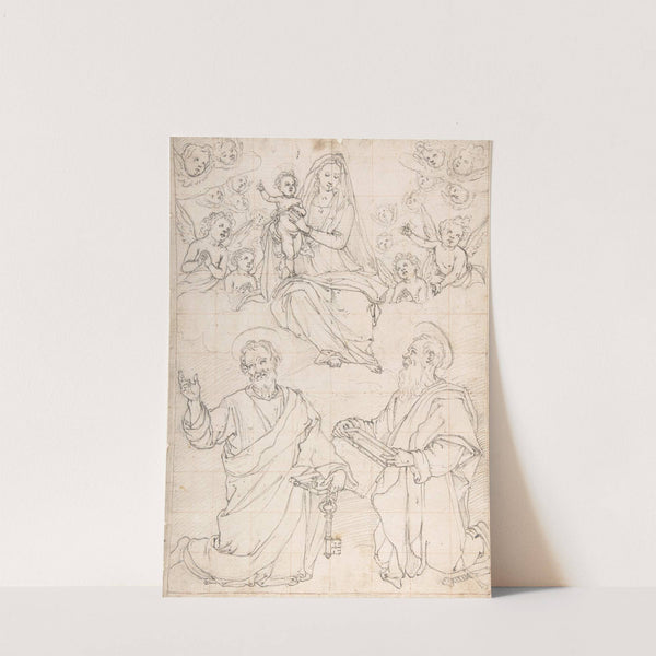 Virgin and Child Appearing in a Glory of Angels to Saint Peter and Saint Paul by Jacopo da Empoli