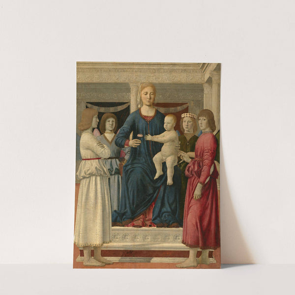 Virgin and child enthroned with four angels by Piero Della Francesca