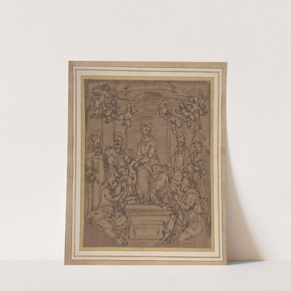 Virgin and Child Enthroned with Saint Anthony Abbot, Saint Peter, Saint Paul, Saint Julian the Hospitaler, Saint Roch, and Saint Mary Magdalen by Perino Del Vaga