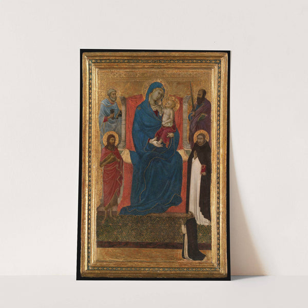 Virgin and Child Enthroned with Saints Peter, Paul, John the Baptist, and Dominic and a Dominican Supplicant by Ugolino di Nerio