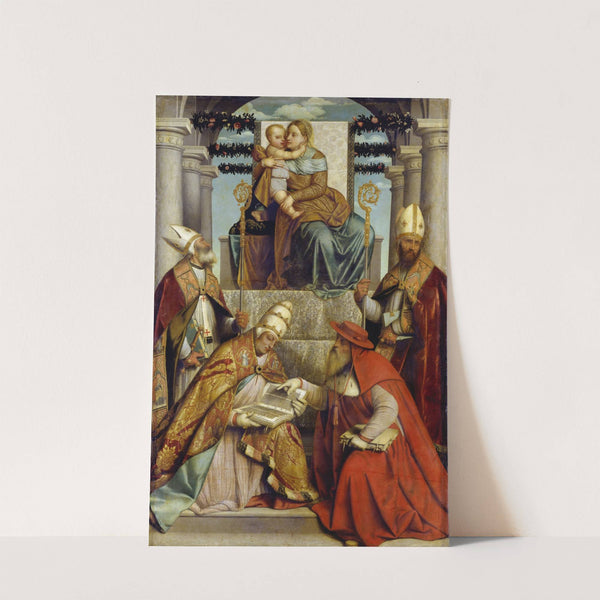 Virgin and Child Enthroned with the Four Fathers of the Latin Church by Moretto Da Brescia