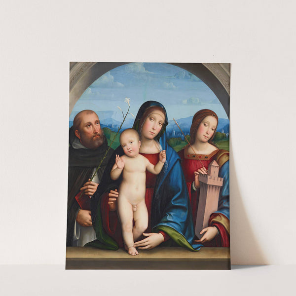 Virgin And Child With Ss. Dominic And Barbara (1450-1517) by Francesco Francia