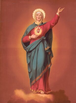 Virgin Mary with heart emblem (1877)
