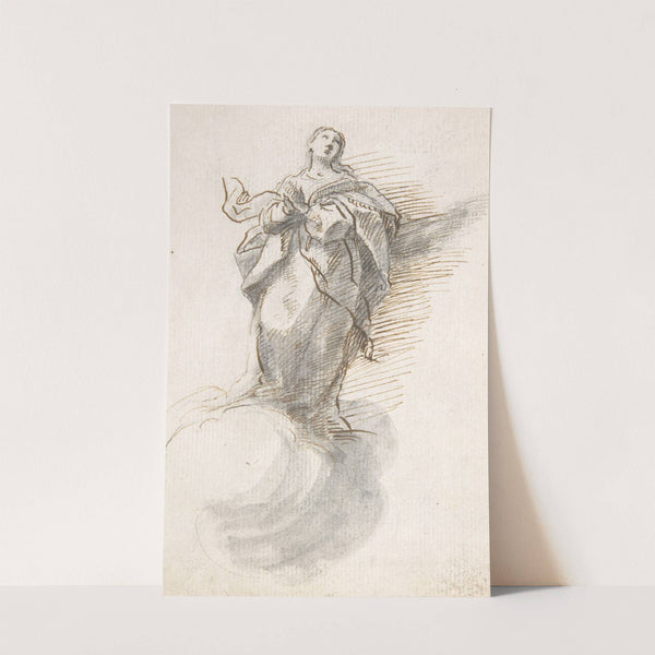 Virgin of the Immaculate Conception Standing on Clouds by Pedro Duque y Cornejo