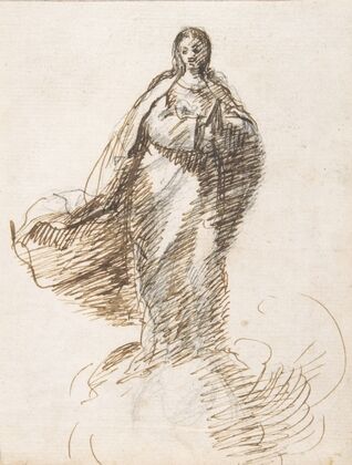 Virgin of the Immaculate Conception Standing on Clouds