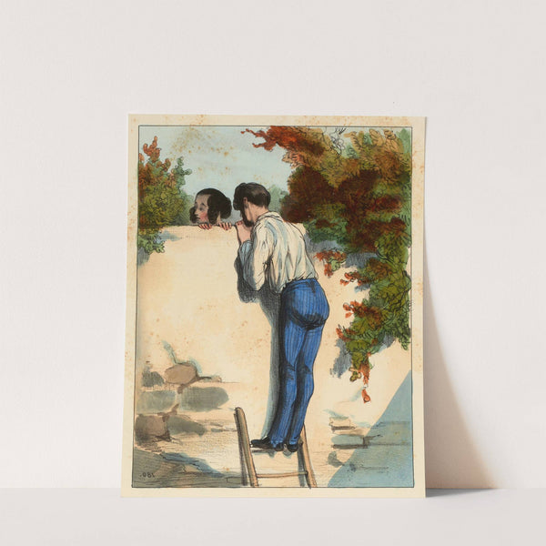 Virginie. Je suis là, maman. j’attrape mon sansonnet (1840) by Paul Gavarni