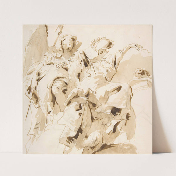Virtue Crowning a Bearded Man (1696–1770) by Giovanni Battista Tiepolo