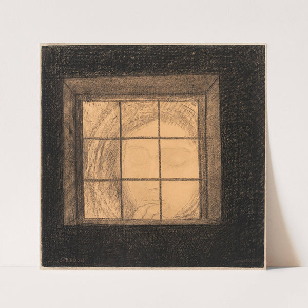 Visage derrière une fenêtre by Odilon Redon