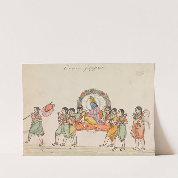 Vishnu Riding a Palanquin Composed of Female Attendants by Gangaram Chintaman Tambat
