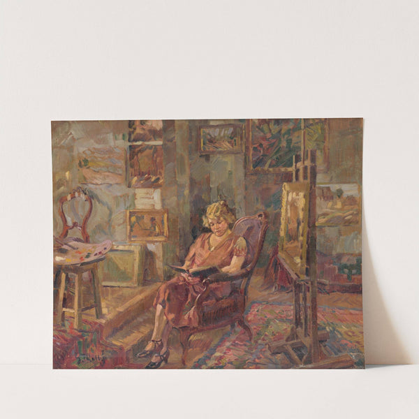 Visit in an Atelier by Gustáv Mallý