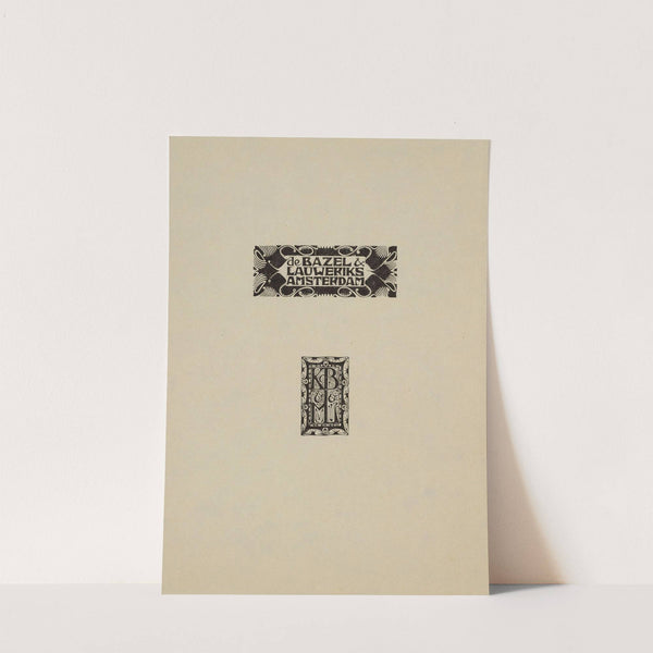 Visitekaartje en monogram; K.P.C. de Bazel en J.L.M. Lauweriks (1925) by Karel de Bazel