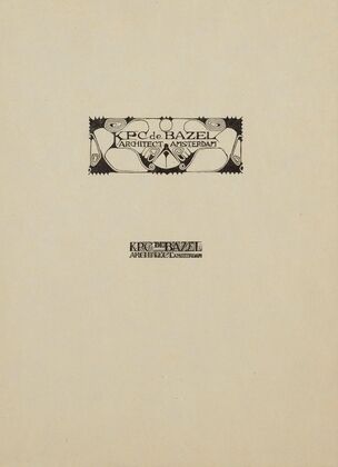 Visitekaartje en vignet; K.P.C. de Bazel, architect Amsterdam (1925)