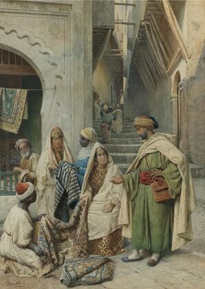 Visiting the carpet vendor