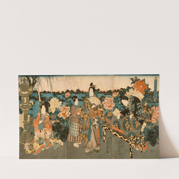 Visiting the Peony Garden (circa 1847-1852) by Utagawa Kunisada (Toyokuni III)