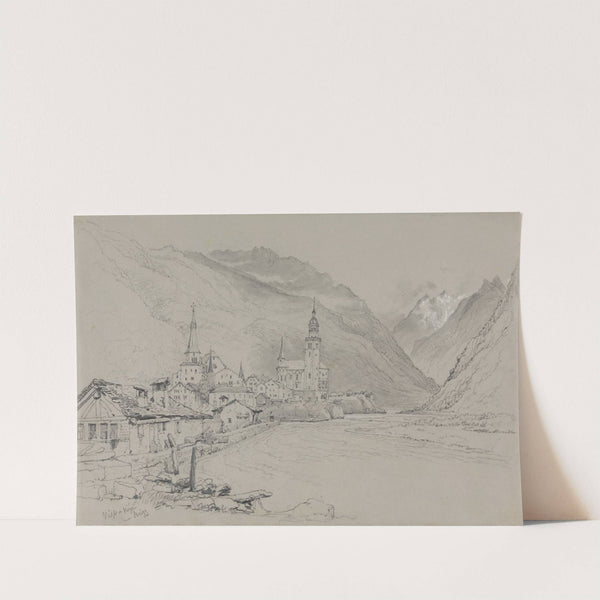 Visp or Viege, near Brig (after 1815) by Samuel Prout