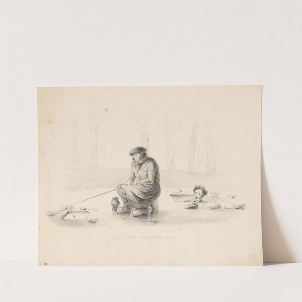 Visser op het ijs (1832 - 1897) by Alexander Ver Huell