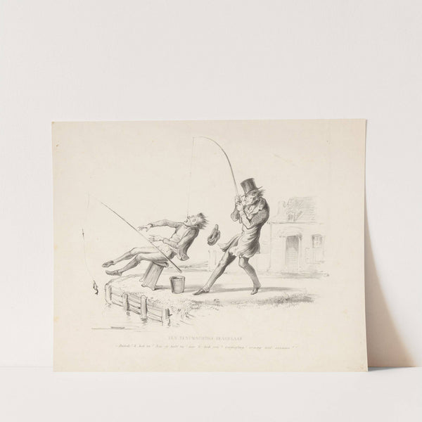 Visser slaat man aan de haak (1832 - 1897) by Alexander Ver Huell