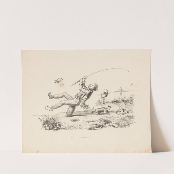 Visser valt achterover (1832 - 1897) by Alexander Ver Huell